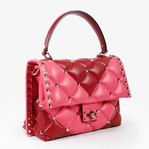 Valentino Shadow Pink Nappa Candystud Handbag - Medium